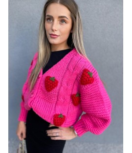 svetr strawberries pink