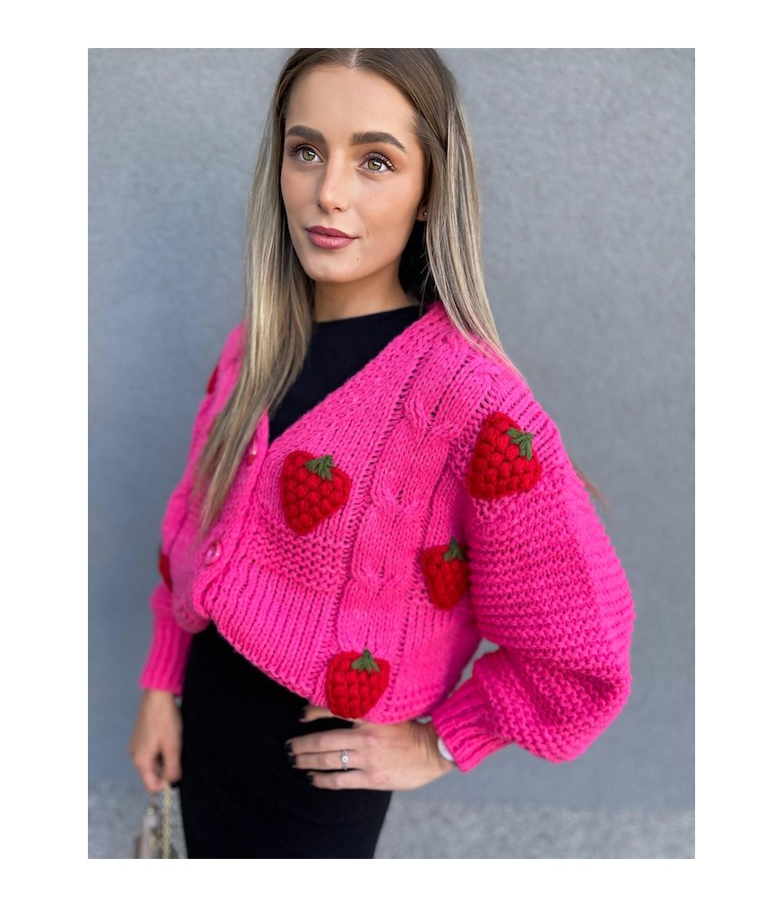 svetr strawberries pink