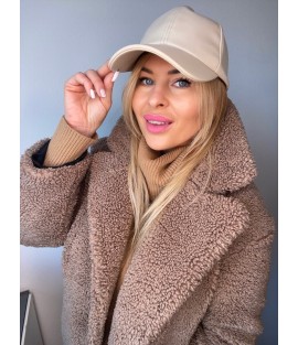 koženková kšiltovka BEIGE