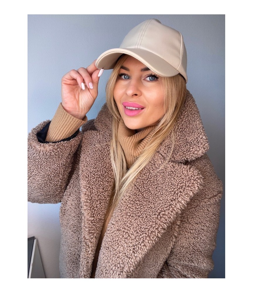 koženková kšiltovka BEIGE