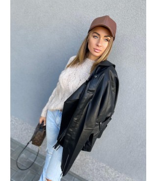 koženková kšiltovka Brown