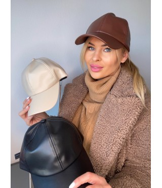 koženková kšiltovka Brown