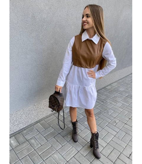 košilové šaty SISI brown