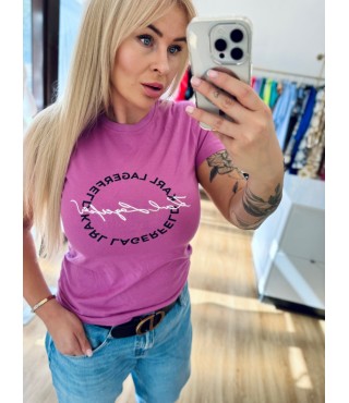 Karl Lagerfeld Circle Logo T-shirt pink