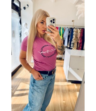Karl Lagerfeld Circle Logo T-shirt pink