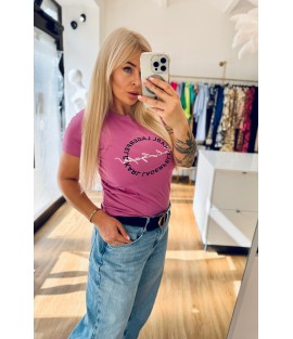 Karl Lagerfeld Circle Logo T-shirt pink