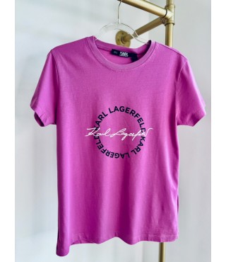 Karl Lagerfeld Circle Logo T-shirt pink