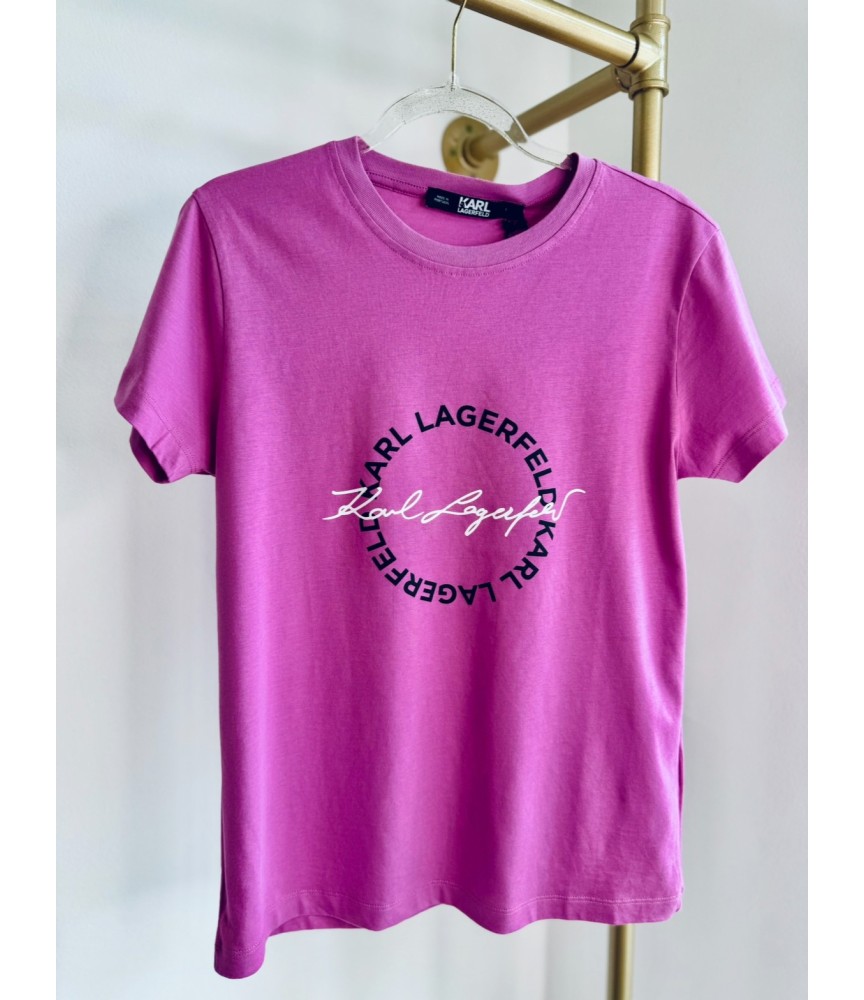 Karl Lagerfeld Circle Logo T-shirt pink