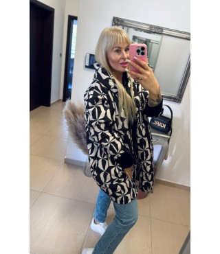 lehká bunda  black/white